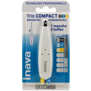INAVA Brossettes TRIO COMPACT 0 1 2 - 0.6mm ISO0, 0.8mm ISO1, 1mm ISO2 - 1 Manches + 3 Brossettes -