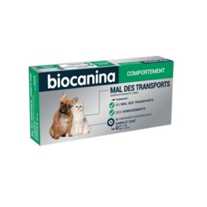 BIOCANINA MAL DES TRANSPORTS 20 Comprimés - Antivomitif Chiens et Chats - Dimenthydrinate