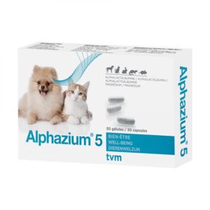ALPHAZIUM 5 30 Gélules - Comportement Animal - Chat, Chien, Lapin, Furet, NAC