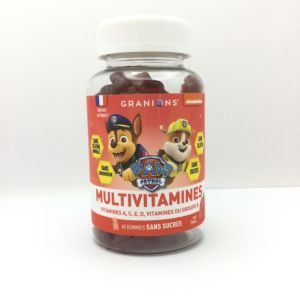 GRANIONS, Paw-Patrol Multivitamines , Goût Fraise , 60 gummies , 3760155215670