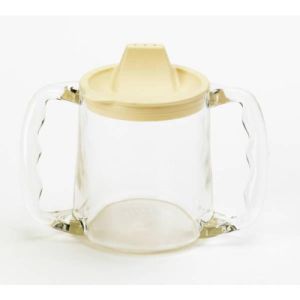 Gobelet CARING HomeCraft - Tasse Transparente Petite Ouverture avec Couvercle, Grandes Poignées Prof