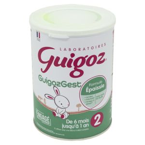 GUIGOZGEST 2 Formule Epaissie à l' Amidon 780g - Lait en Poudre 2ème Age - Nourrisson de 6 à 12 Mois