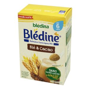 BLEDINE BLE ET CACAO 400g - Céréales pour Bébé dès 6 Mois - Sans Colorant, Sans Conservateur