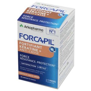 FORCAPIL Fortifiant Kératine+ Anti-casse 60 Gélules - Cheveux et Ongles Abîmés
