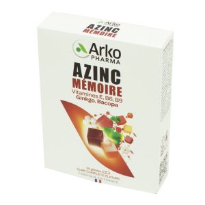 AZINC Mémoire 30 Gélules - Vitamines E, B6, B9, Ginkgo, Bacopa