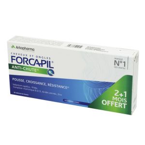FORCAPIL Anti-Chute 90 Comprimés (2 + 1 Mois Offert) - Repousse, Croissance, Résistance