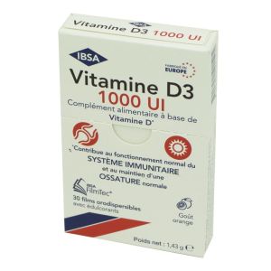 IBSA FILMTEC Vitamine D3 1000Ul / 25µg 30 Films Orodispersibles - Système Immunitaire, Ossature, Calcémie