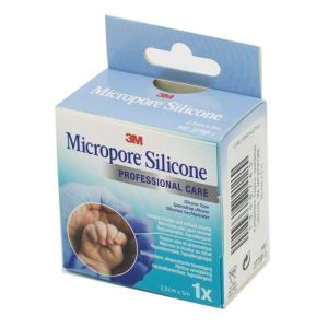 Micropore Silicone 2.5 cm x 5 m Sparadrap sans Latex pour Fixations de Pansement, Sondes - Bte/1