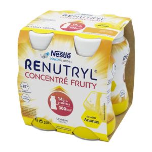 RENUTRYL CONCENTRE FRUITY Ananas 4x 200ml - Dénutrition - 300 kcal / 14g Protéines
