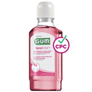 GUM SENSIVITAL+ Bain de Bouche Fluoré 300ml - Sensibilité, Plaque Dentaire, Prévention des Caries