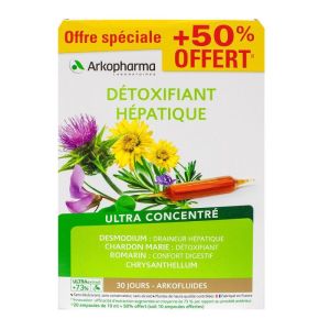 Arkofluide Détoxifiant hépatique ultra concentré 30 ampoules