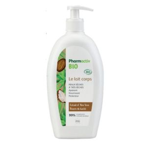 PHARMACTIV BIO Le Lait Corps 500ml - Peaux Sèches à très Sèches - Aloe Vera, Karité