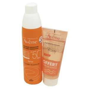 AVENE SOLAIRE Spray SPF50+ 200ml + OFFERT 1 Body Gel Douche Douceur 100ml