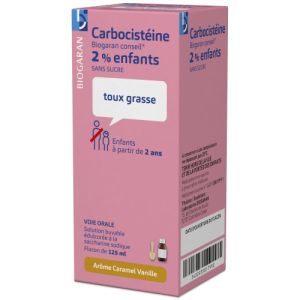 Carbocistéine Biogaran 2% enfants Sans Sucre 125ml
