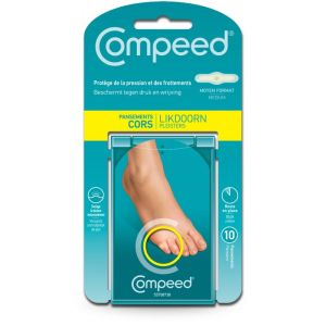 COMPEED Pansements Cors Moyen format 1.75 x 6 cm - Pansement Hydocolloïde - Bte/10