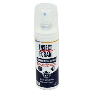 INSECT ECRAN Vêtement et Tissus Spray 100ml - Spray Anti Moustiques Zones Tempérées