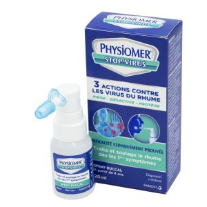 PHYSIOMER Stop Virus Spray Buccal 20ml - 3 Actions contre les Virus - Piège, Désactive, Protège