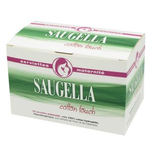 SAUGELLA COTTON TOUCH Serviette Maternité Bte/10 - Voile 100% Coton Hydrophile