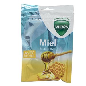 VICKS Bonbons Miel et Menthol 72g - Gorge Sèche - Dès 6 Ans