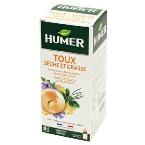 HUMER Toux Sèche et Grasse Sirop 170ml Dès 8 Ans - Miel, Plantain, Réglisse, Mauve