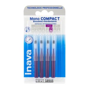 INAVA Brossettes MONO COMPACT Violettes 1.8mm ISO5 - Espaces Interdentaires Larges - Bte/4