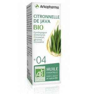 ARKOESSENTIEL BIO Citronnelle de Java n°04 - Fl/10ml - Huile Essentielle 100% Pure et Naturelle