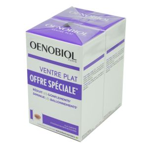 Lot de 2 OENOBIOL Ventre Plat 2x 60 Capsules - Ballonnements, Gonflements