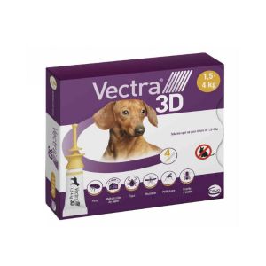 VECTRA 3D Chien de 1.5 à 4kg - Pipettes Spot-On Antiparasitaire Externe