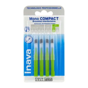 INAVA Brossettes MONO COMPACT Vertes 2.2mm ISO6 - Espaces Interdentaires Très Larges - Bte/4