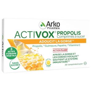 ACTIVOX Propolis 20 Comprimés à Sucer Miel Citron