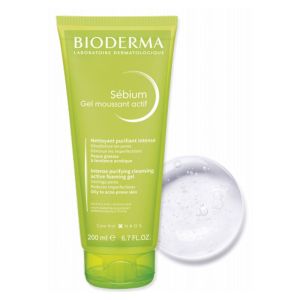 BIODERMA Sébium Gel Moussant Actif 200ml - Peaux grasses à Tendance Acnéique