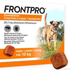 FRONTPRO 28mg chien  4kg à 10 kg antiparasitaire voie orale 3 cp à croquer
