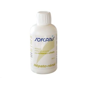 SOFCANIS HEPATO RENAL 250ml - Chat, Chien - Soutien des Fonctions Hépatique et Rénale