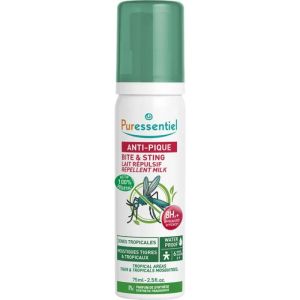 PURESSENTIEL ANTI-PIQUE Lait Répulsif Waterproof dès 6 Mois 75ml - Zones Tropicales