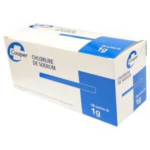 CHLORURE de SODIUM anhydre pur cristallisé, 1 g - Boite de 100 sachets