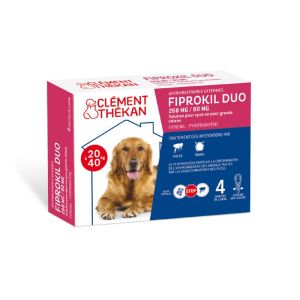 FIPROKIL DUO L CHIEN 20 à 40kg 268mg/80mg Pipettes 4x 2.68ml - Spot-On Antiparasitaires