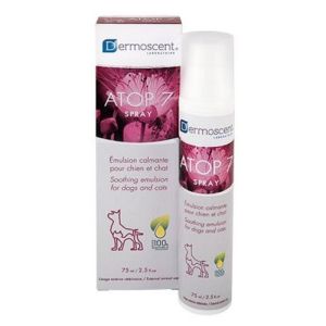 ATOP 7 Spray Chat Chien 75ml - Emulsion Calmante Peaux Irritées, Sèches, à Tendance allergique