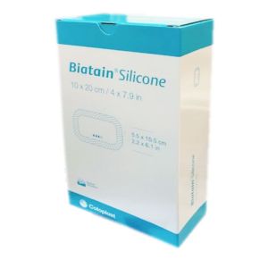 BIATAIN SILICONE 10 x 20 cm - Pansement Hydrocellulaire Bord Adhésif Siliconé - Bte/10