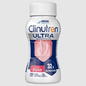 CLINUTREN ULTRA Fraise 4x 200ml - Denrée Alimentaire Destinée à des Fins Médicales Spéciales - Dénutrition