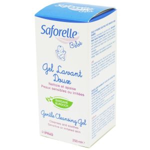 SAFORELLE Bébé Gel Lavant Doux 250ml, Démangeaisons, Peaux Sensibles ou Irritées, Extrait de Bardane