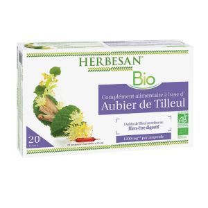 HERBESAN Bio Aubier de Tilleul 20 Ampoules - Complément Alimentaire Bien-Etre Digestif