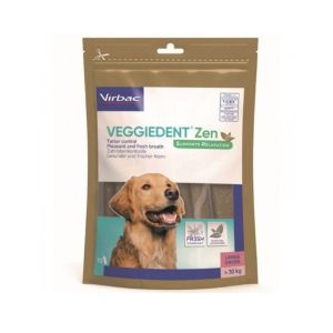 VEGGIEDENT Zen L Chien +30kg - 15 Lamelles à Mâcher - Mauvaise Haleine + Stress