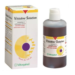 VETEDINE Solution 10% 1 Litre - Antiseptique et Antifongique Externe - Toutes Espèces