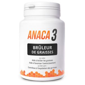 ANACA 3 Brûleur de Graisses - Cola, Thé Vert, Curcuma, Guarana, Zinc - Bte/60