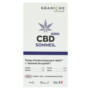 Granions CBD sommeil temps d'endormissement réduit 30 comprimés