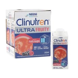 Nestlé Clinutren - Ultra fruity - saveur Fruits rouges - 4 x 200 ml