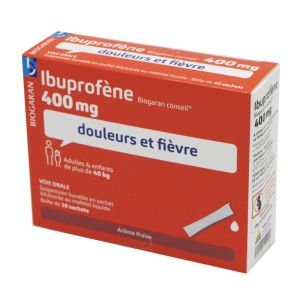 Ibuprofène Biogaran Conseil 400 mg Suspension buvable - 10 sachets