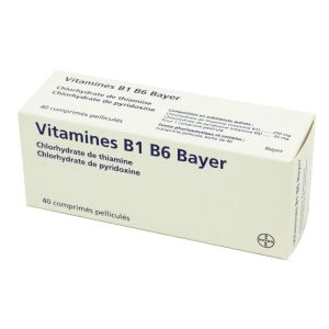 Vitamines B1 B6 Bayer - 40 comprimés pelliculés