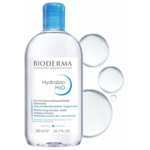 BIODERMA Hydrabio H2O 500ml - Solution Eau Micellaire Démaquillante Hydratante - Peaux Sensibles