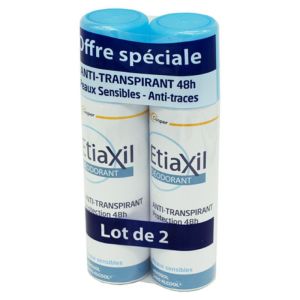 ETIAXIL Anti Transpirant Déodorant Protections 48H Spray - Lot de 2x 150ml - Transpiration Modérée des Aisselles